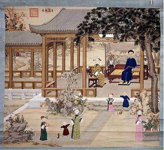 《道光帝喜溢秋庭图轴》道光帝作品欣赏